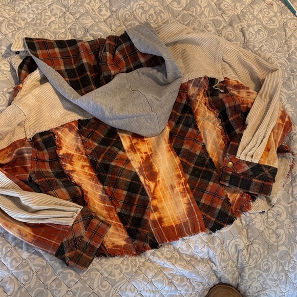 Oil & Hali Corduroy & Rust Plaid Hooded Jacket - Picture 5 of 5